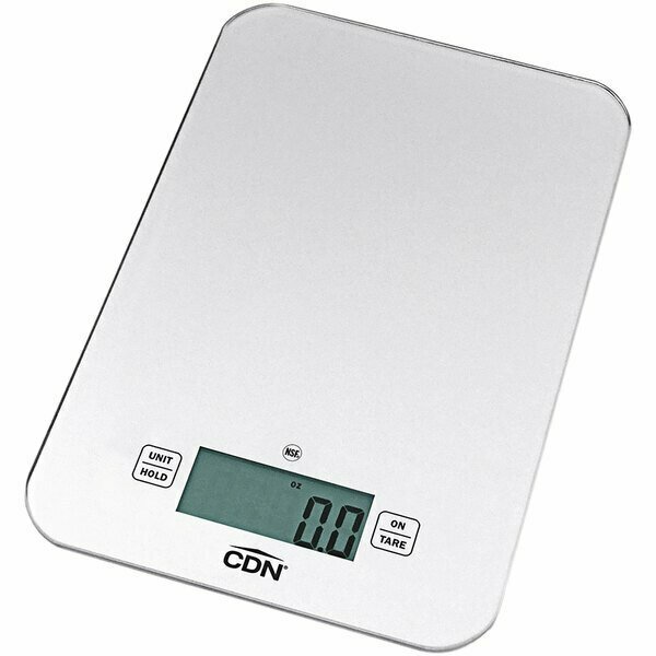 Cdn SD1502-S Silver 15 lb. Glass Digital Portion Control Kitchen Scale 221SD1502S